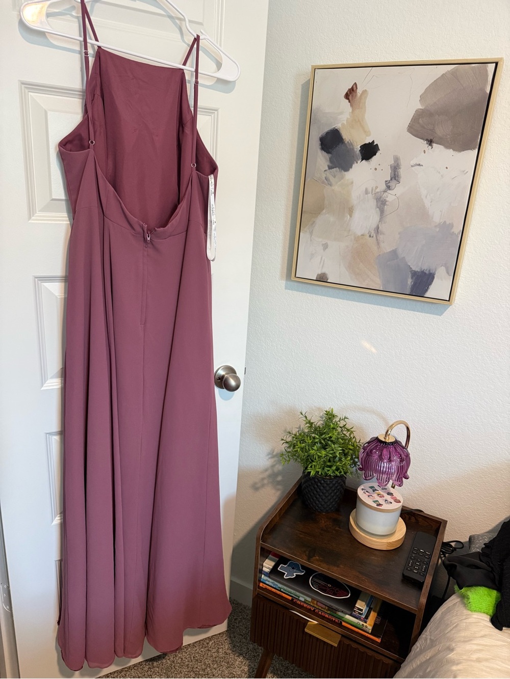 Celebrate DB Studio Mauve Spaghetti-Strap Maxi Dress Evening Gown Size 16 - Picture 3 of 4